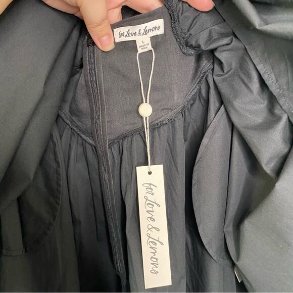 For Love & Lemons NWT Black Ruth Mini Dress Large - Picture 5 of 11